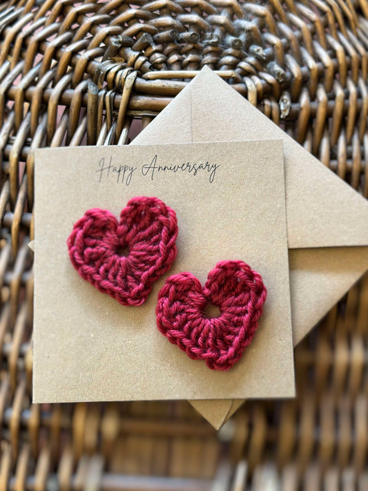 Happy Anniversary 2 x Red Hearts