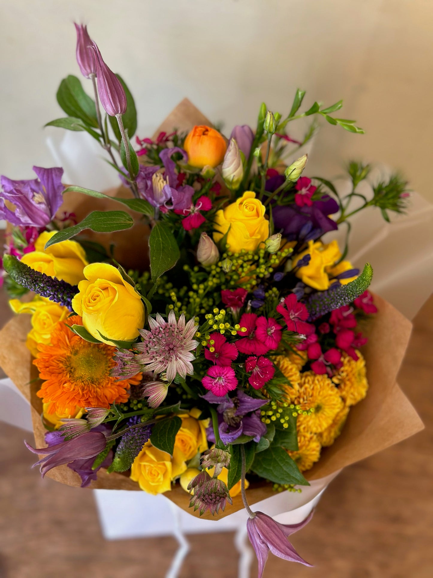 Colourful Christmas Gift Bag Bouquet