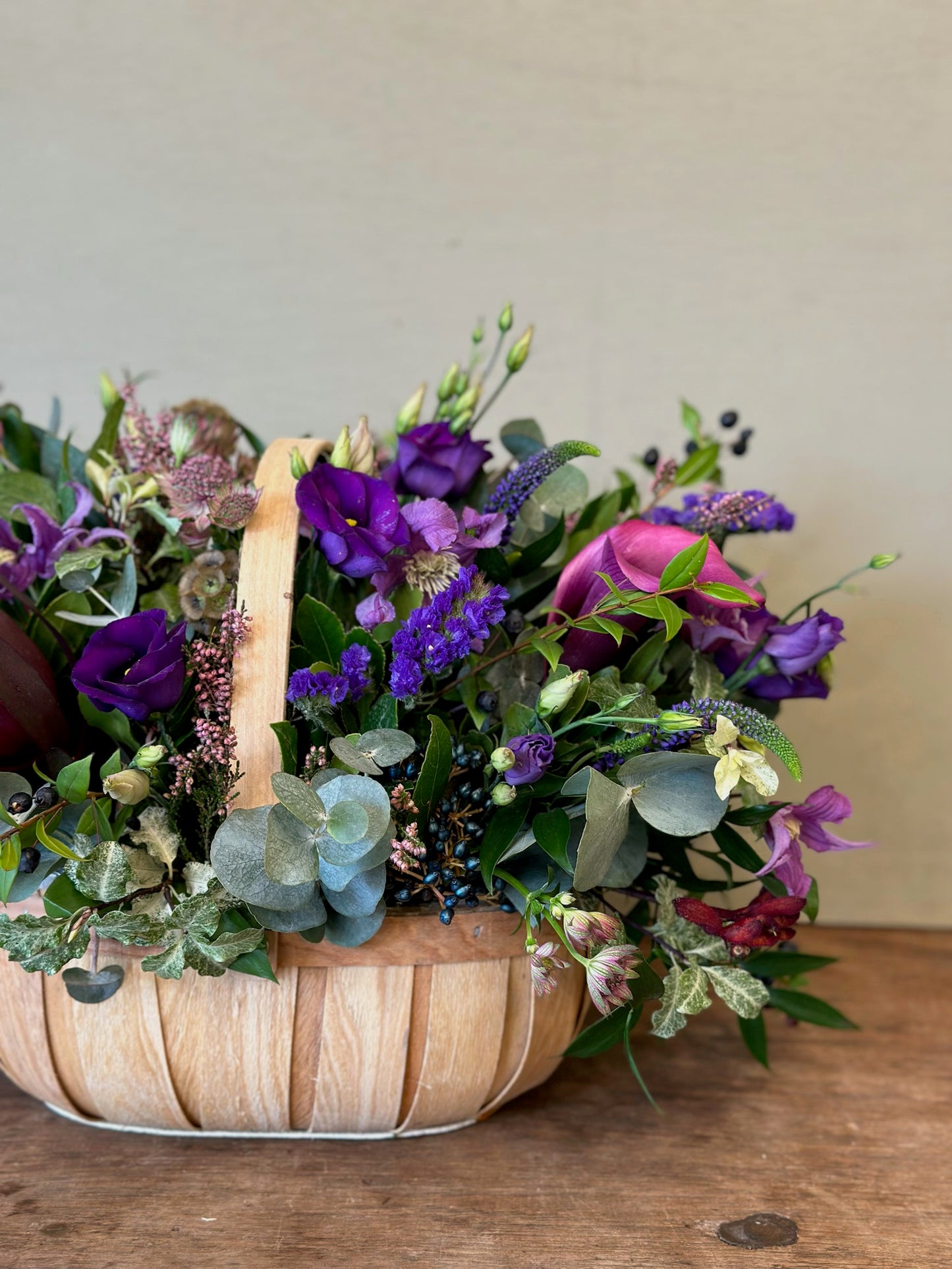 Christmas Purple Basket Arrangement