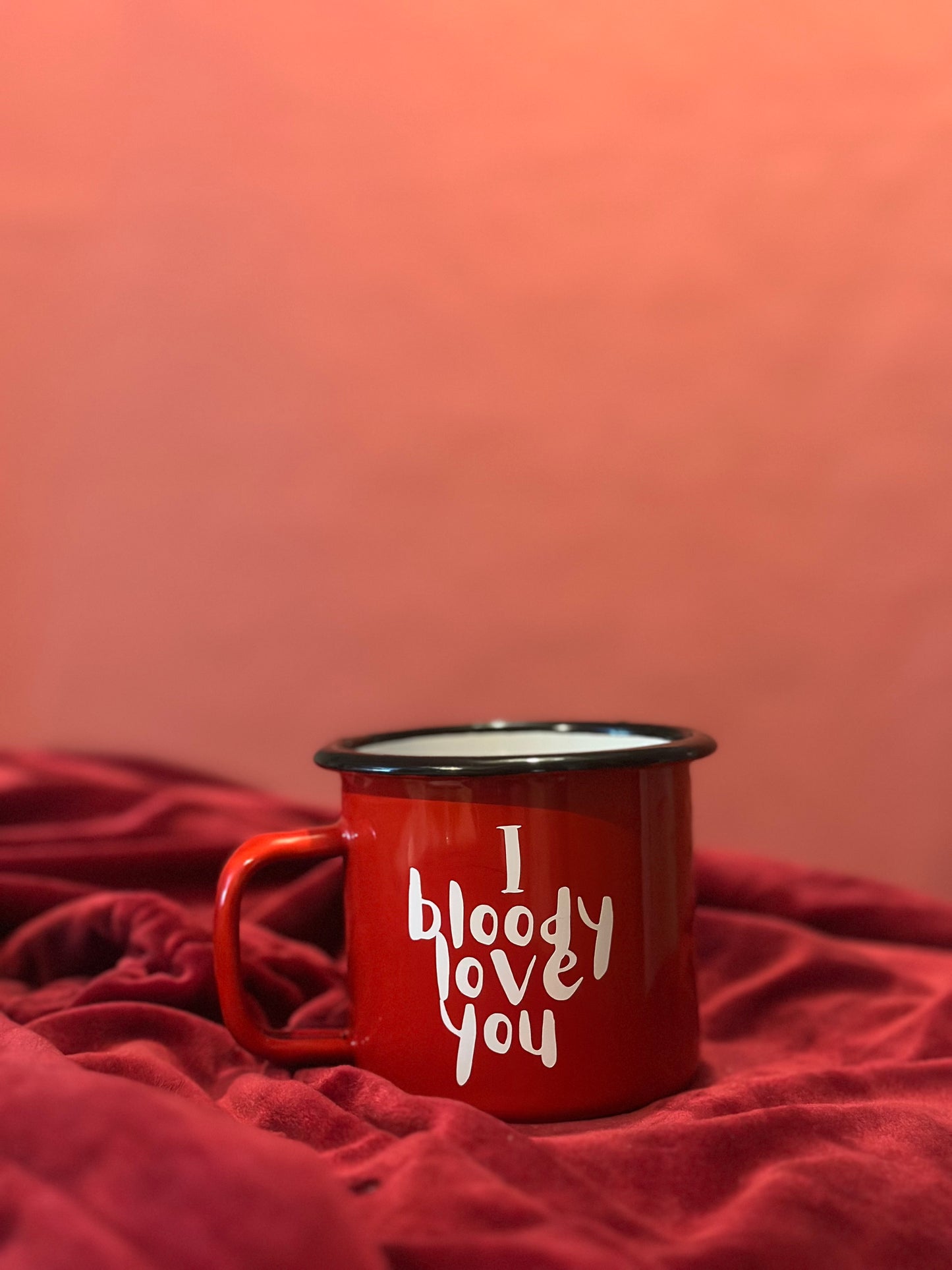 I Bloody Love You Mug with Flowers