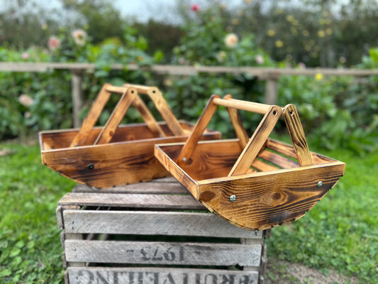 Handmade Wooden Trug Basket