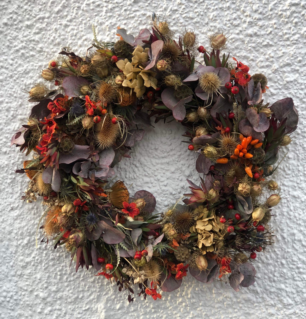 Dried Autumn Door Wreath