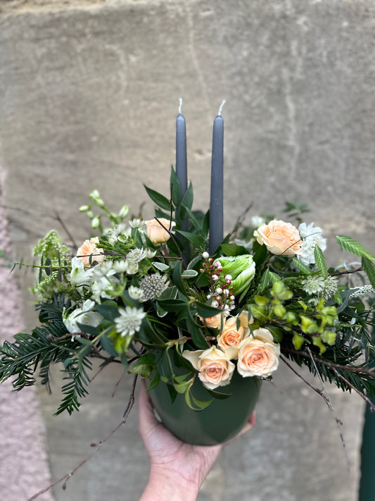 Christmas Double Candle Table Display