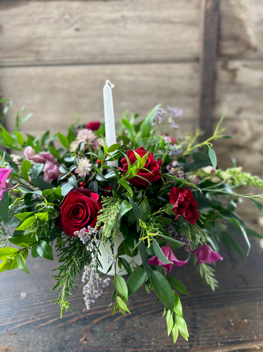 Christmas Candle Table Display