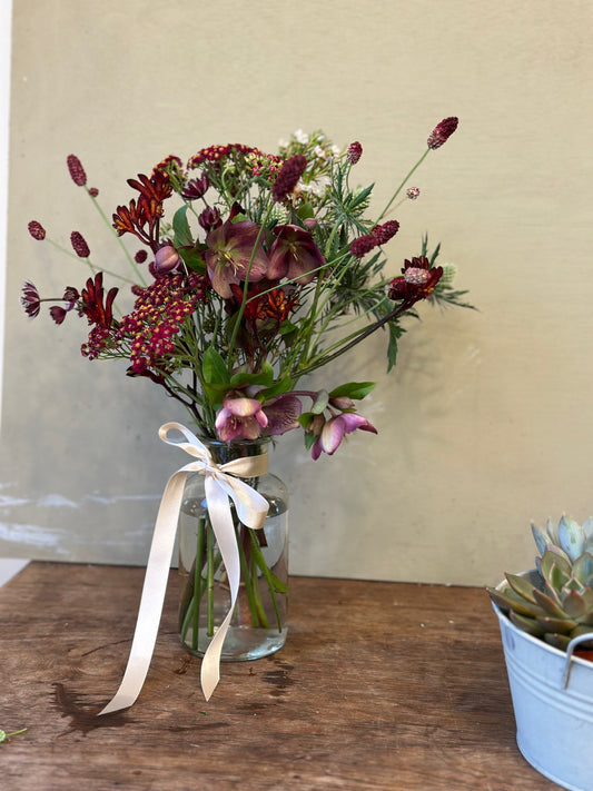 Christmas Jam Jar Posy