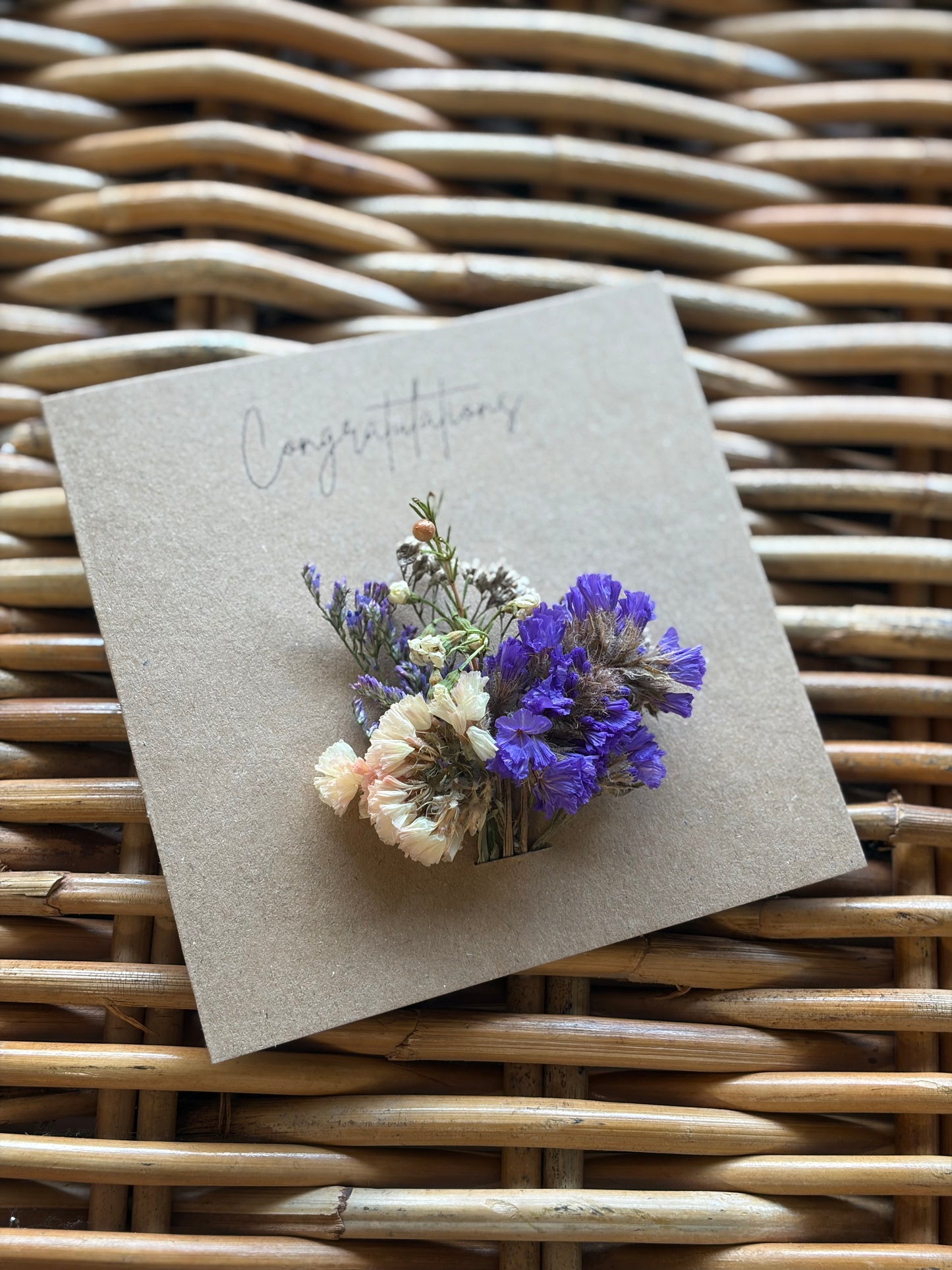 Congratulations Dried Flower Card