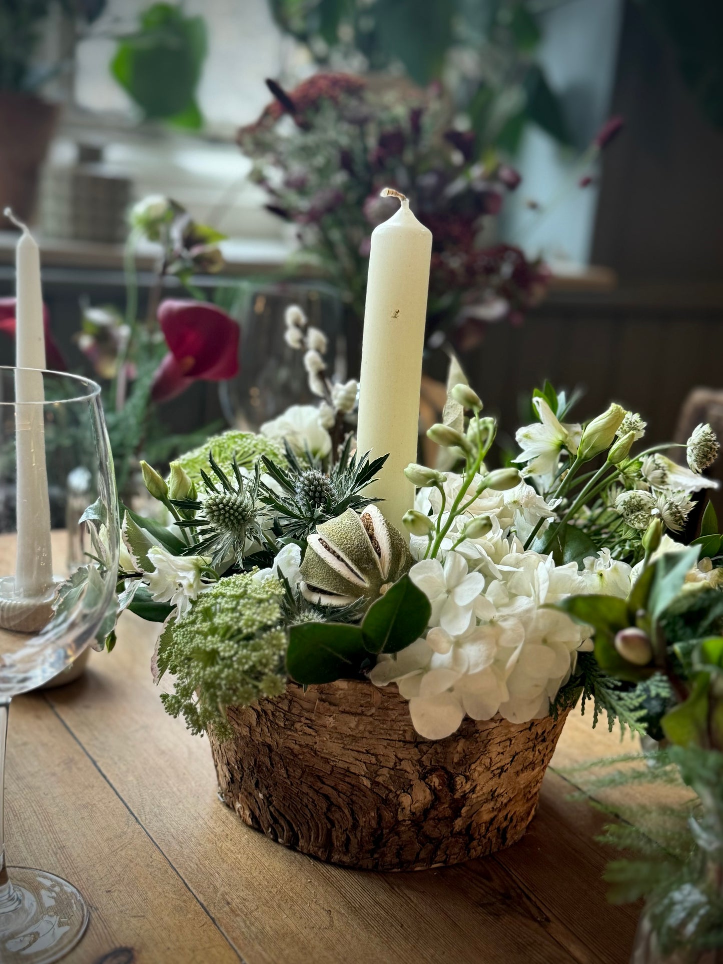 White Candle Arrangement