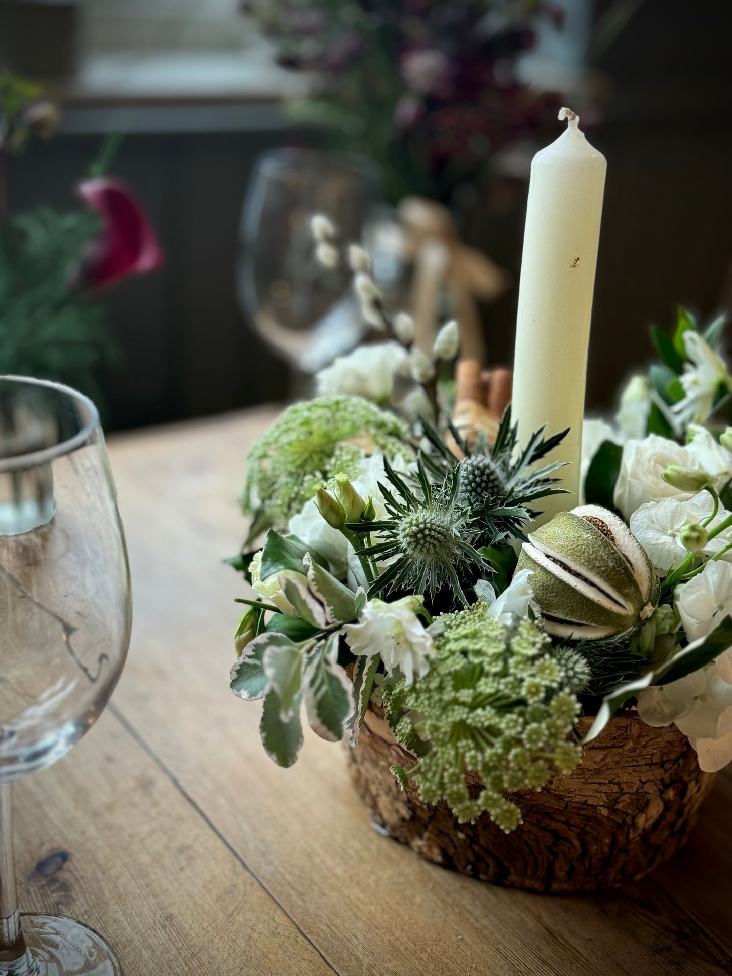 White Candle Arrangement