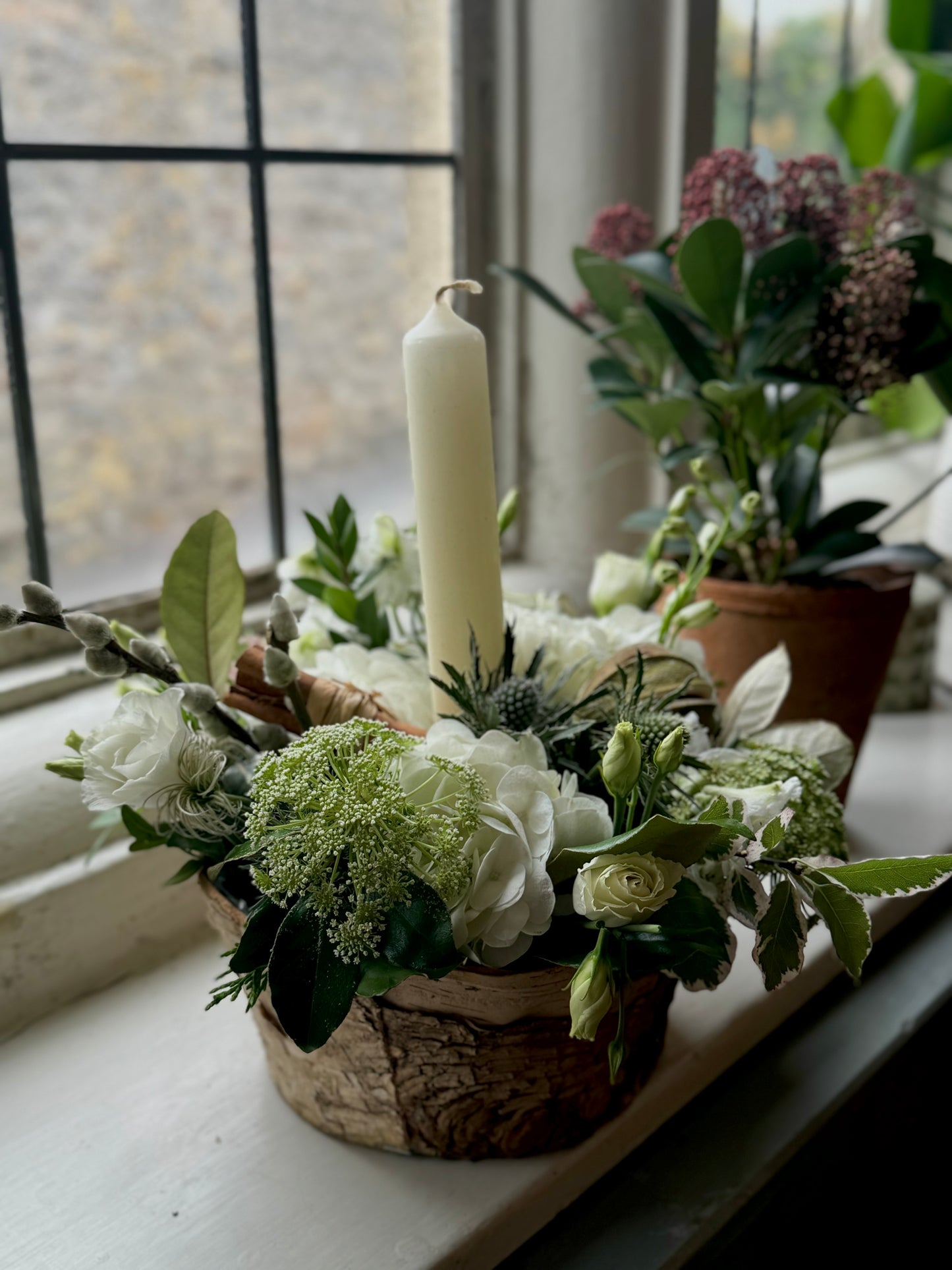 White Candle Arrangement