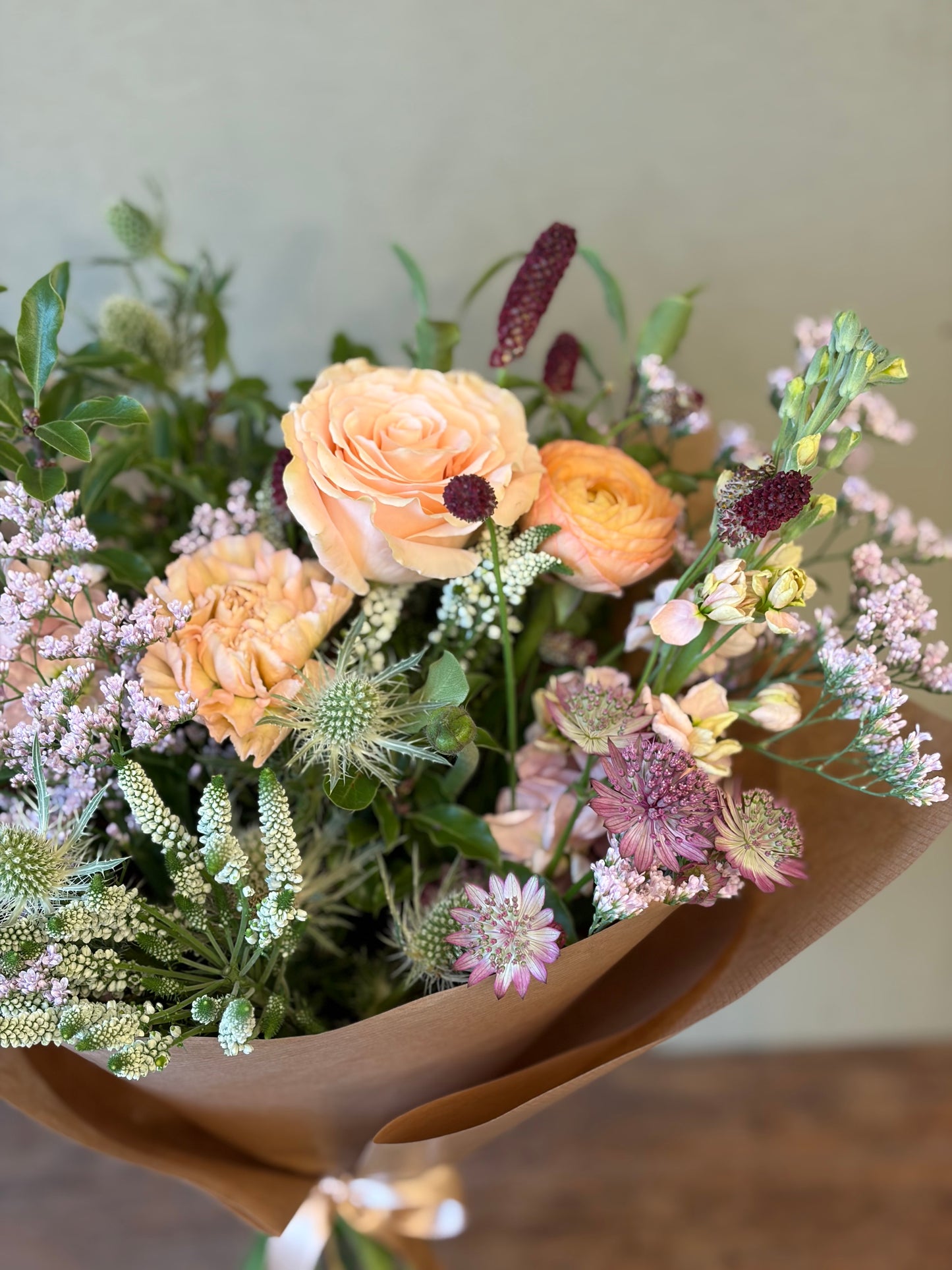 Pastel Bouquet in Kraft Paper                                     (£30 / £40)