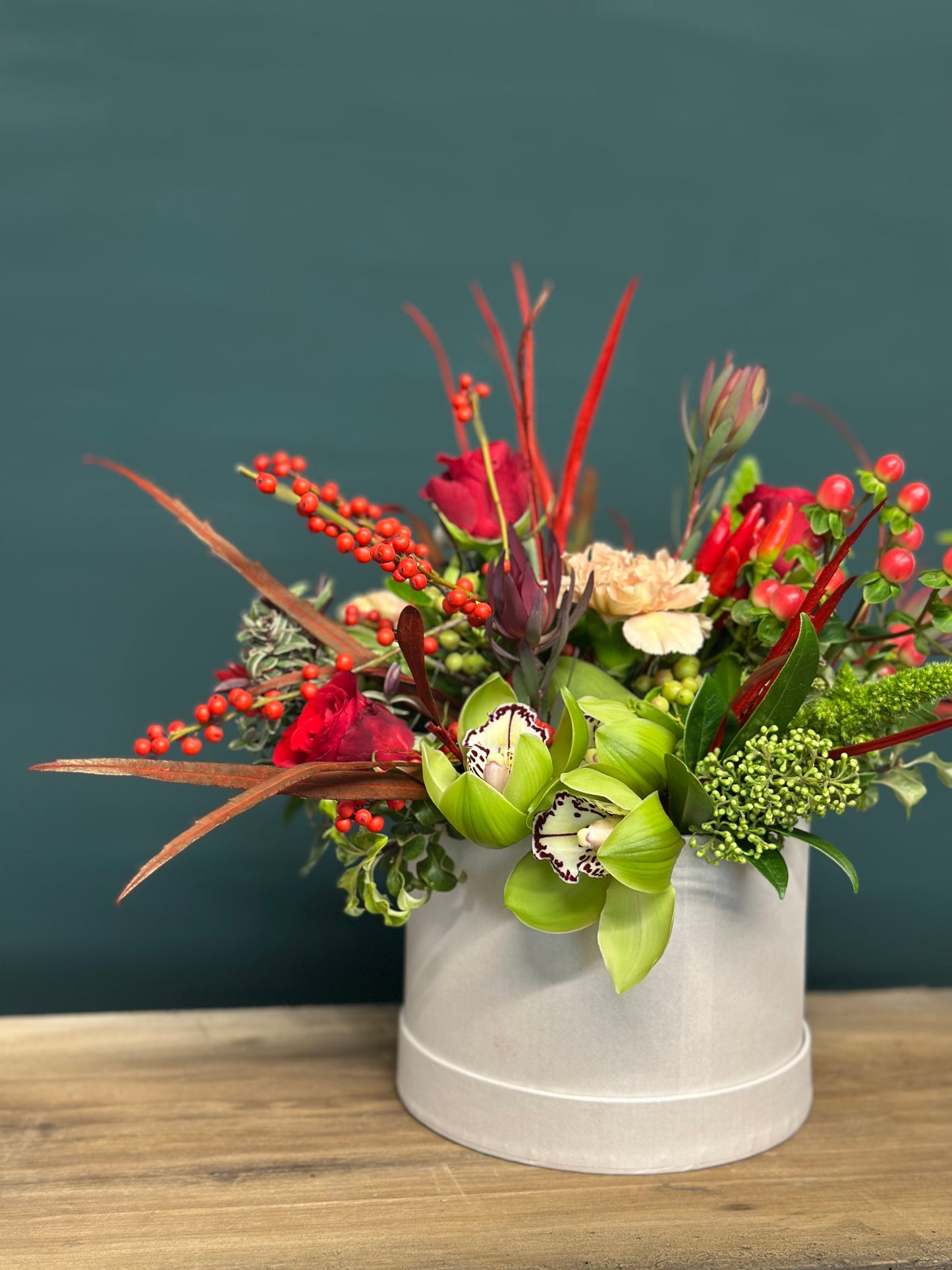 Christmas Eco Hat Box Arrangement   £50 | £60 | £70