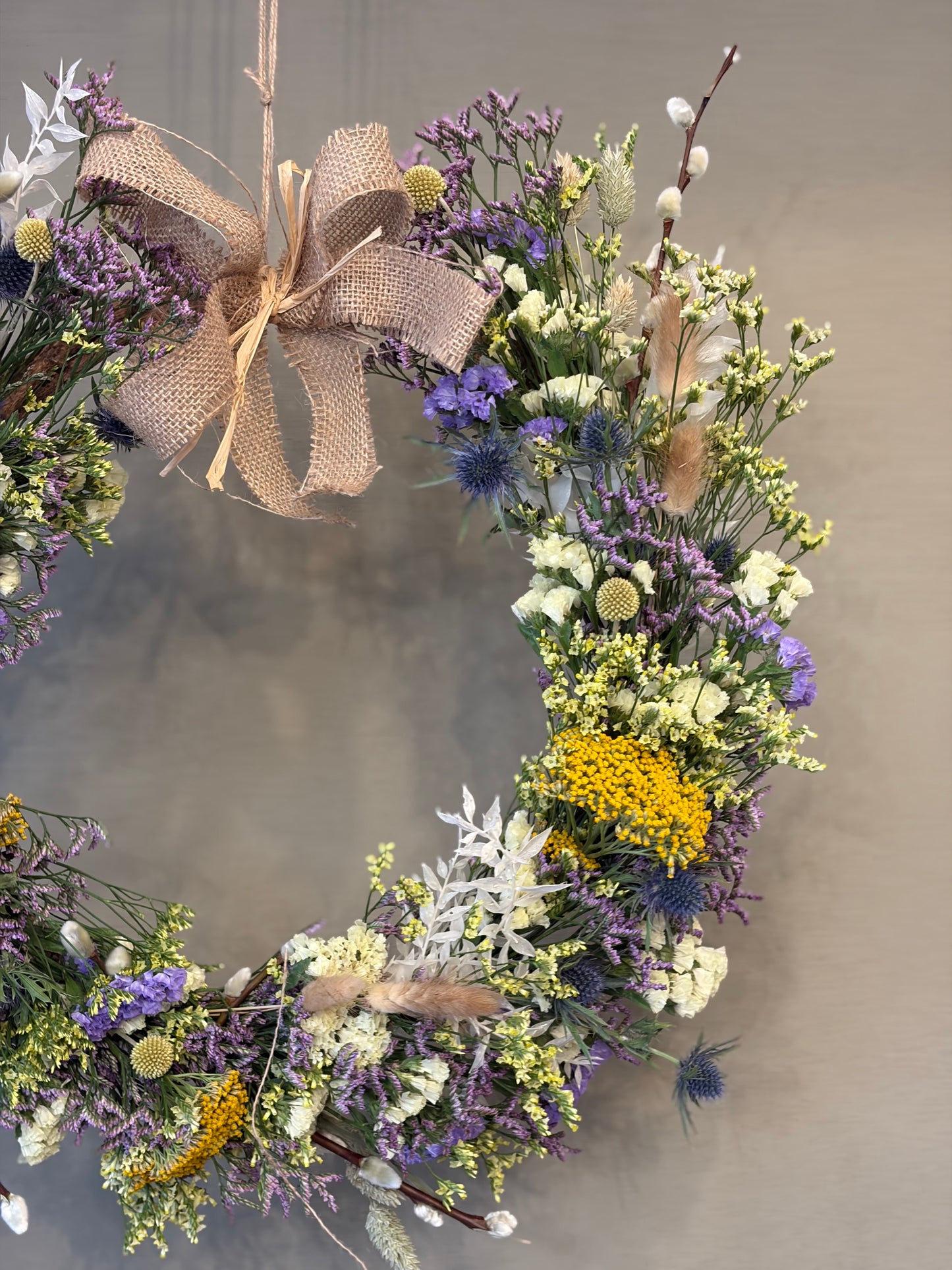 Dried Wreath with Hessian Bow
