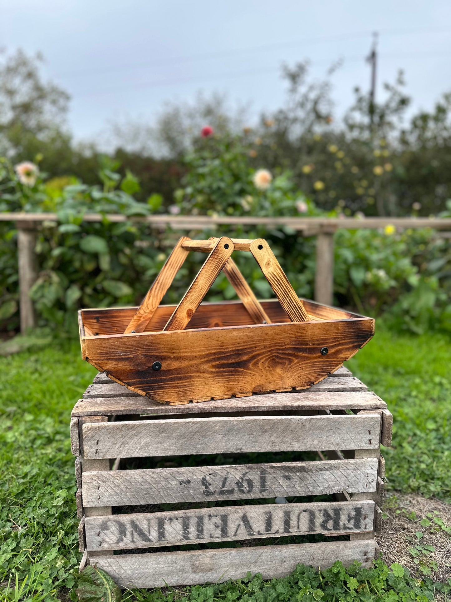 Handmade Wooden Trug Basket