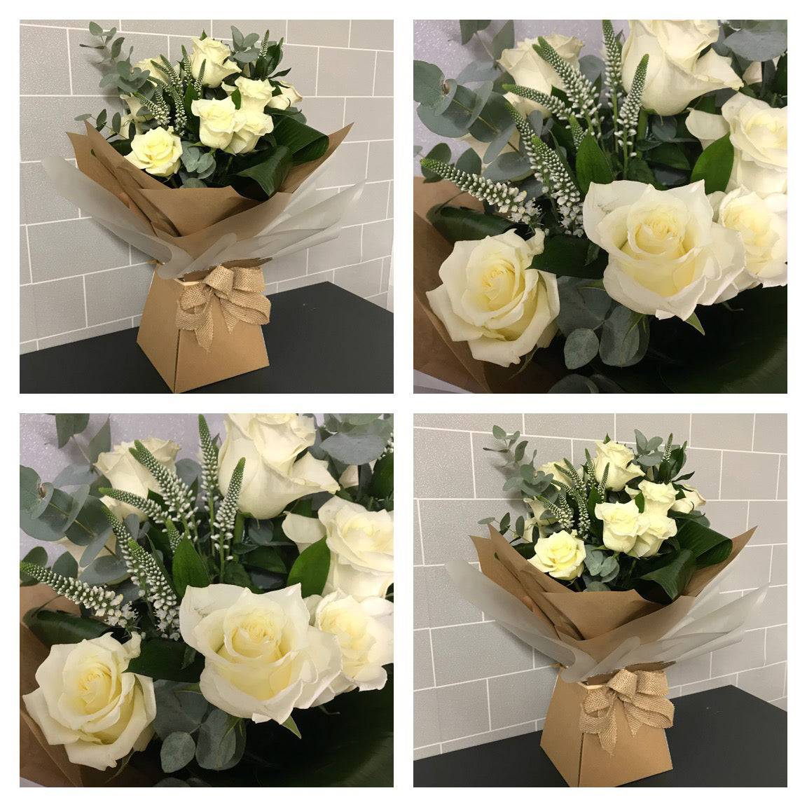 12 White Roses Bouquet