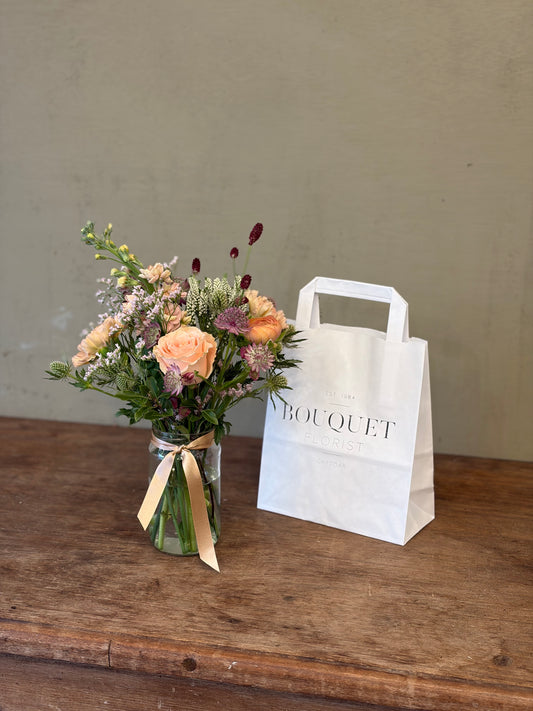 Pastel Jar Posy in Bag (£20 / £25)