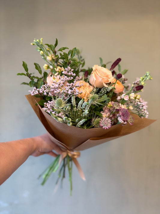 Pastel Bouquet in Kraft Paper                                     (£30 / £40)