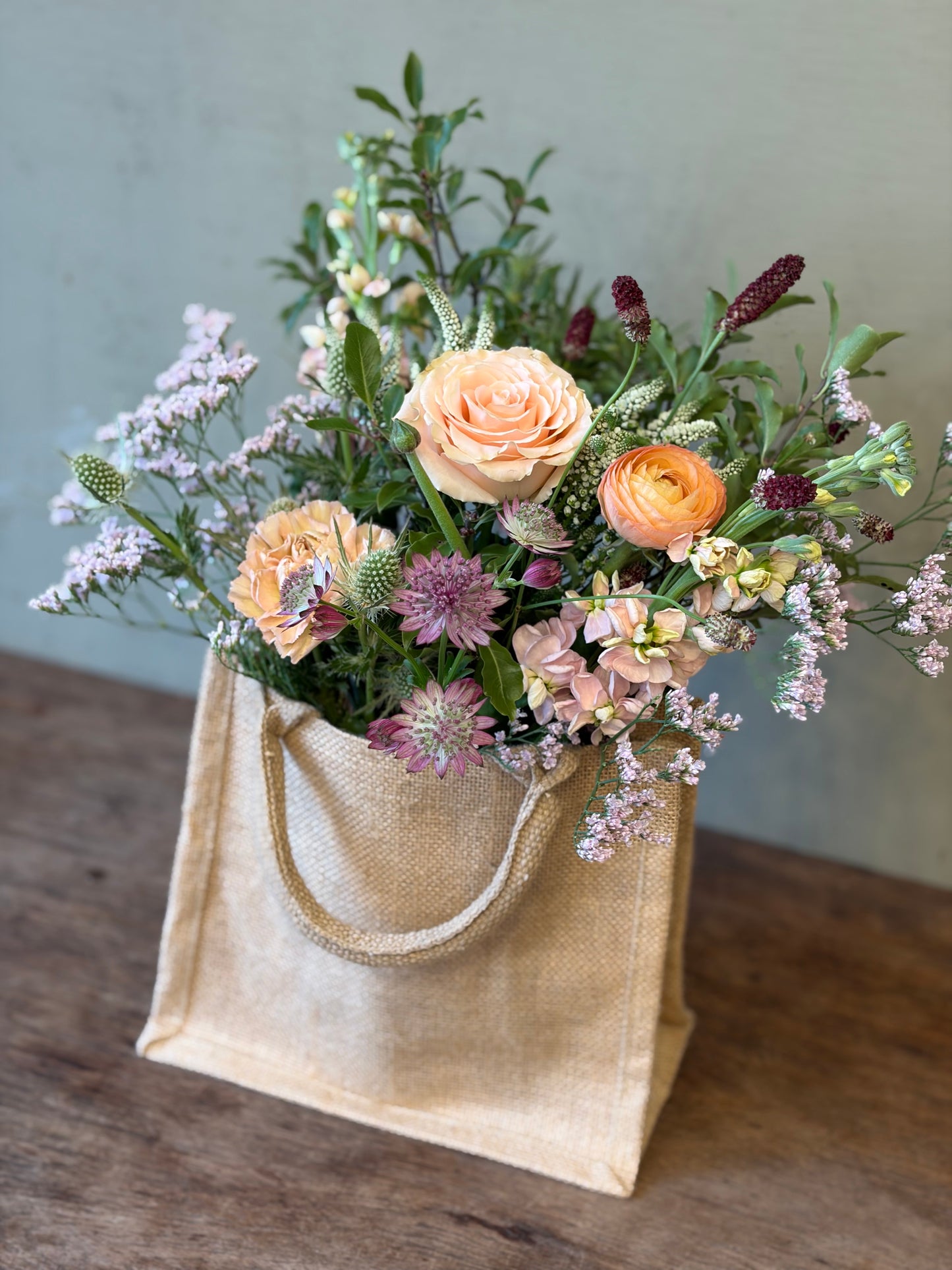 Pastel Vase in Hessian Bag (£35 / £45)