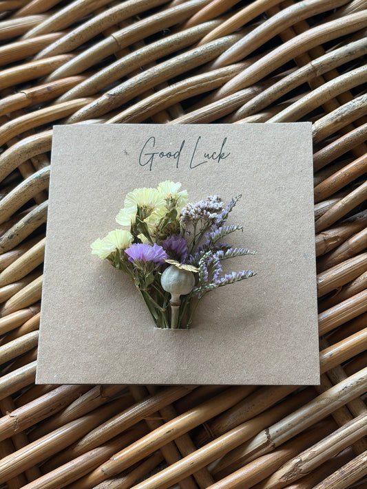 Good Luck Dried Flower Card