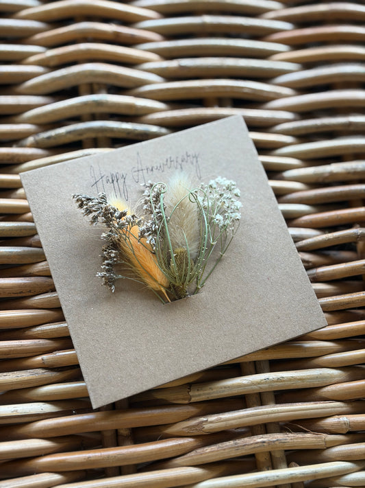 Happy Anniversary Dried Flower Card