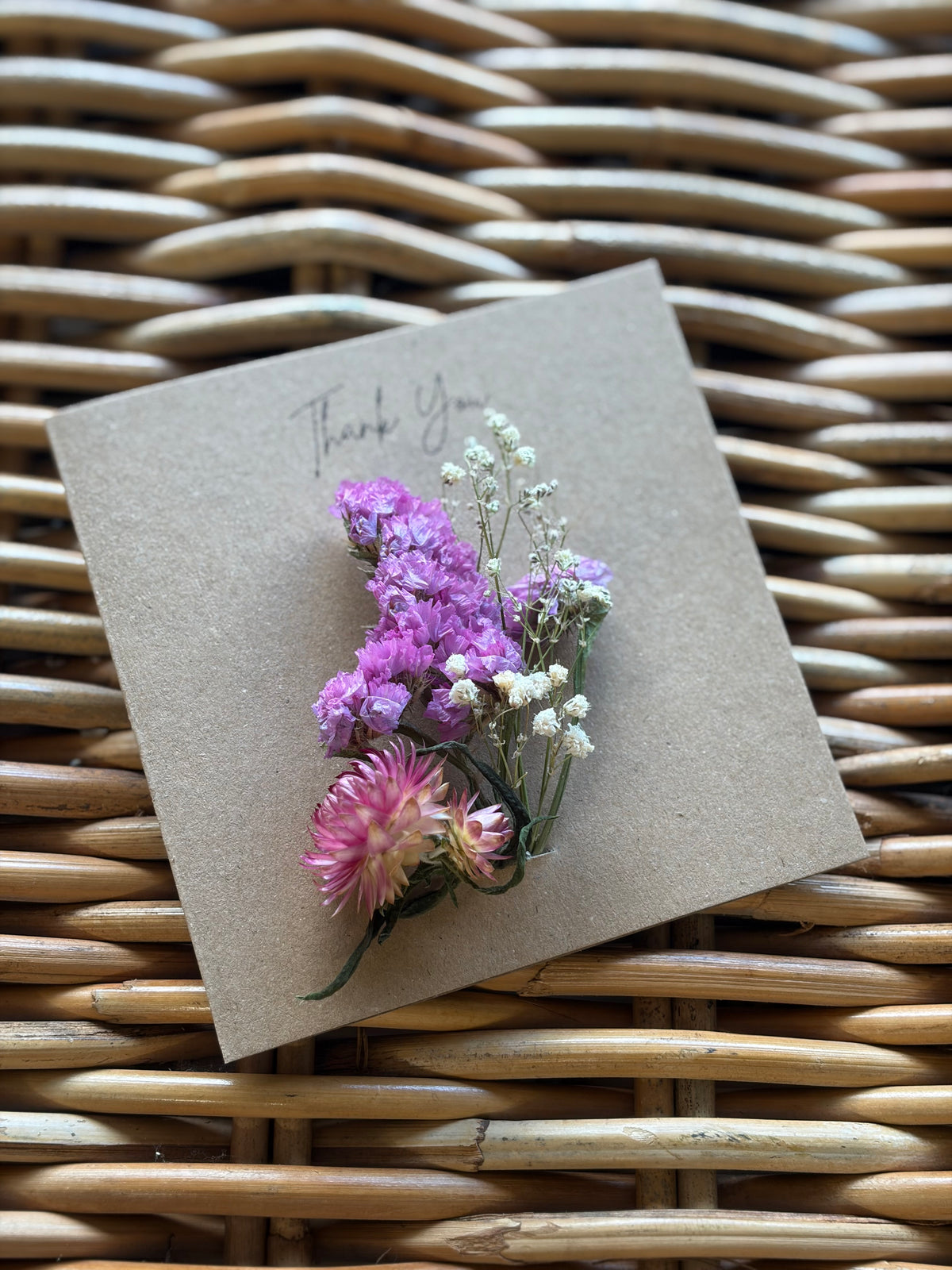 Thank You Dried Flower Card
