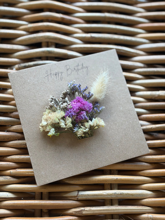 Happy Birthday Dried Flower Card