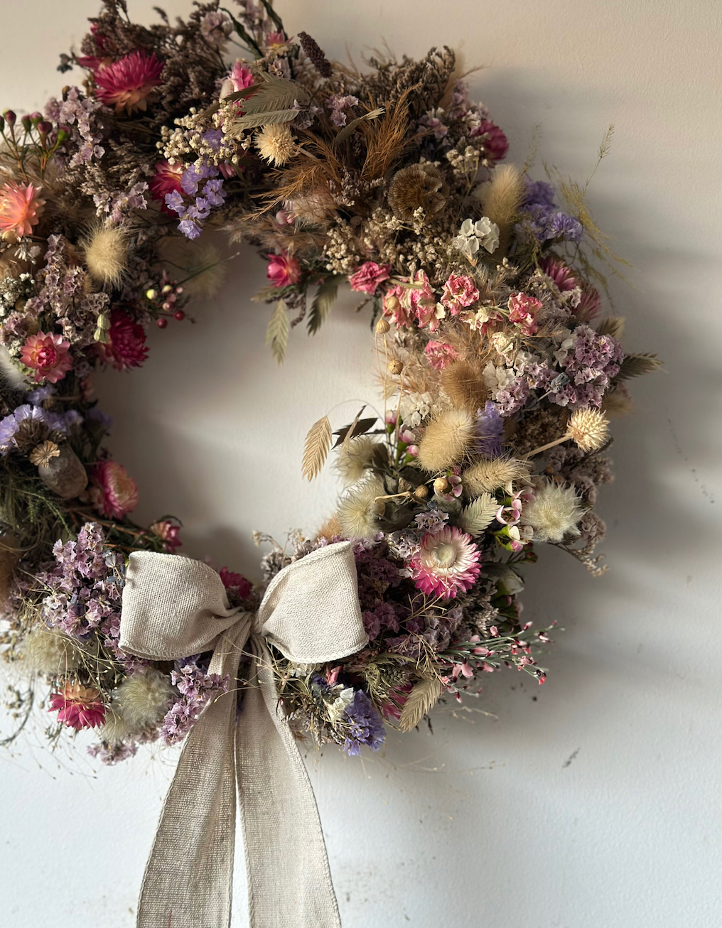 Pink Dried Wreath